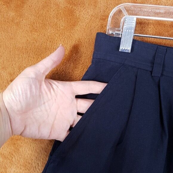 A.P.C. Skirt Womens Small Navy Mini A-Line Pleated Pockets 100% Cotton - Picture 2 of 9